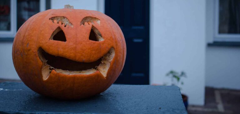 Pumpkin on a wall